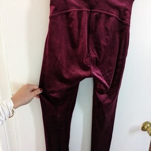 Maroon velour spanx leggings